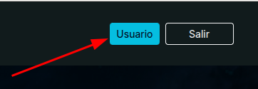 Botón Usuario en el menú superior